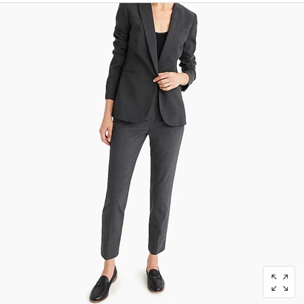 J.Crew Italian bi-stretch wool charcoal gray pants